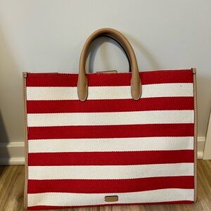 FRANCIS VALENTINE Red and White Striped Tote Bag